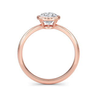 Oval Cut Bezel Solitaire Engagement Ring 1.0 ct