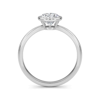 Oval Cut Bezel Solitaire Engagement Ring 1.0 ct