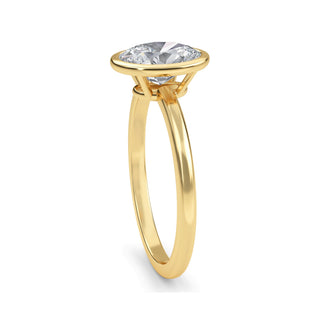 Oval Cut Bezel Solitaire Engagement Ring 1.0 ct