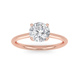 Round Cut Refined Cathedral Solitaire Engagement Ring 1.0 ct
