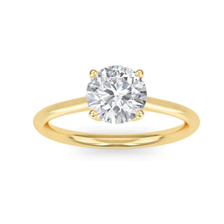 Round Cut Refined Cathedral Solitaire Engagement Ring 1.0 ct