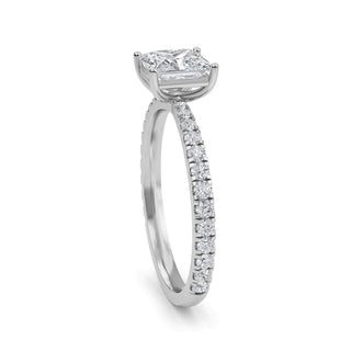 Princess Cut Refined Pavé Engagement Ring 1.0 ct