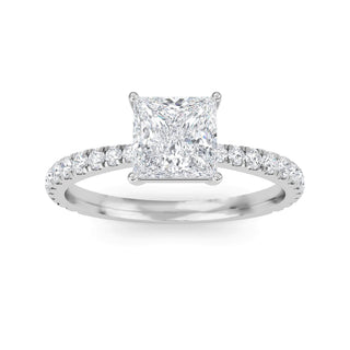 Princess Cut Refined Pavé Engagement Ring 1.0 ct