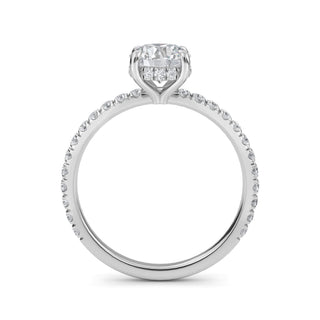 Round Cut Petite Pavé Engagement Ring 0.9 ct