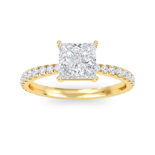 Princess Cut Refined Pavé Engagement Ring 1.0 ct