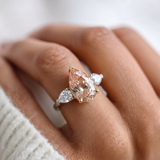 Pear Cut Three-Stone Gemstone Engagement Ring